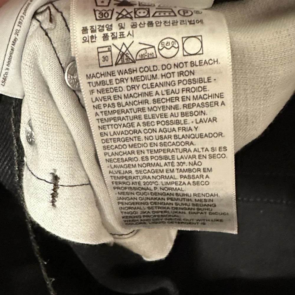 Levi's 505 Regular Fit Jeans Men's Size 38X34 Black Denim Pockets